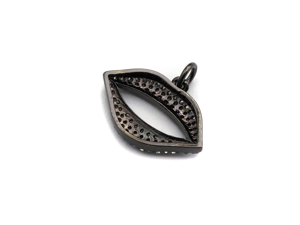 CZ Micro Pave Lip Shaped Pendant/Charm, Cubic Zirconia Pendant Charm, 21x15mm,sku#Z573