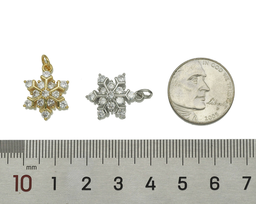 CZ Snowflake Charm, Sku#F1464