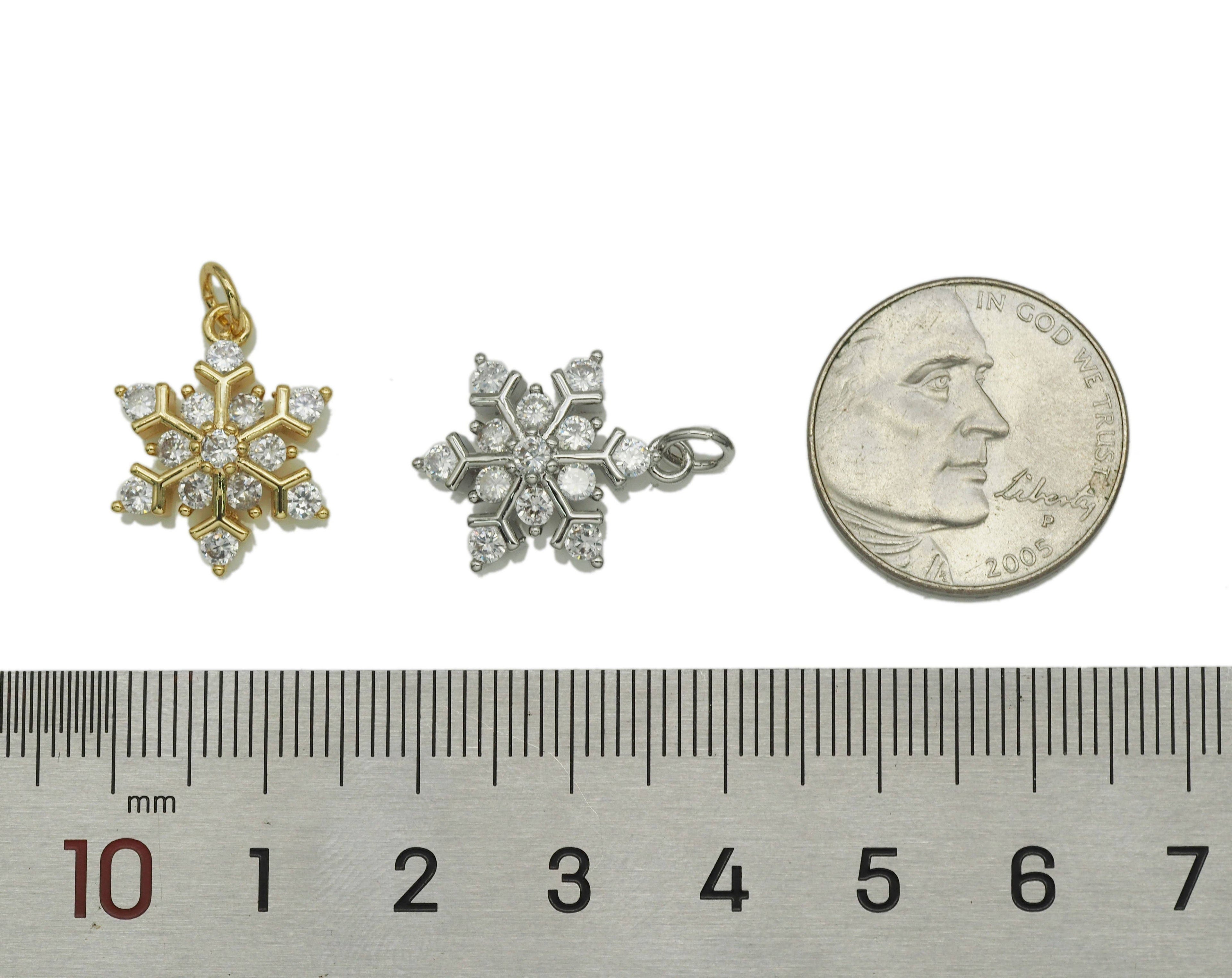CZ Snowflake Charm, Sku#F1464