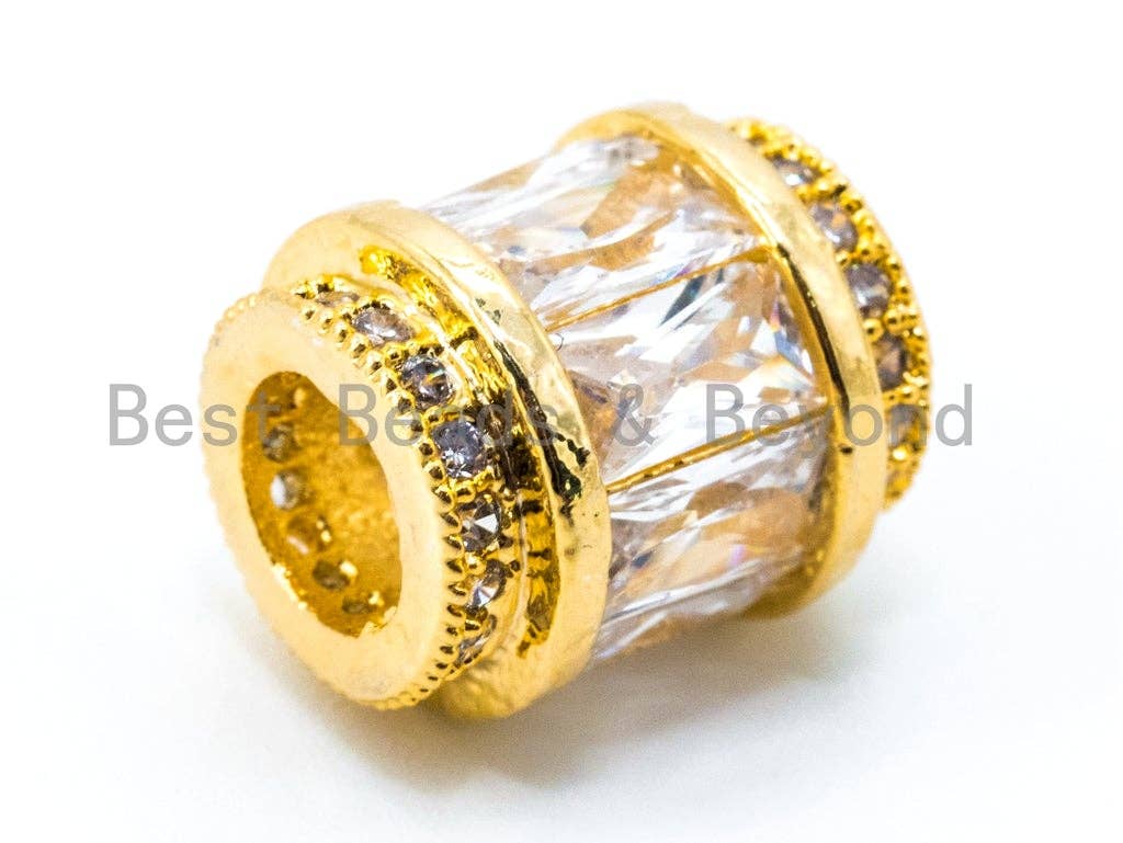 CZ Drum Shape Spacer Beads, 10x12mm, Sku#G267