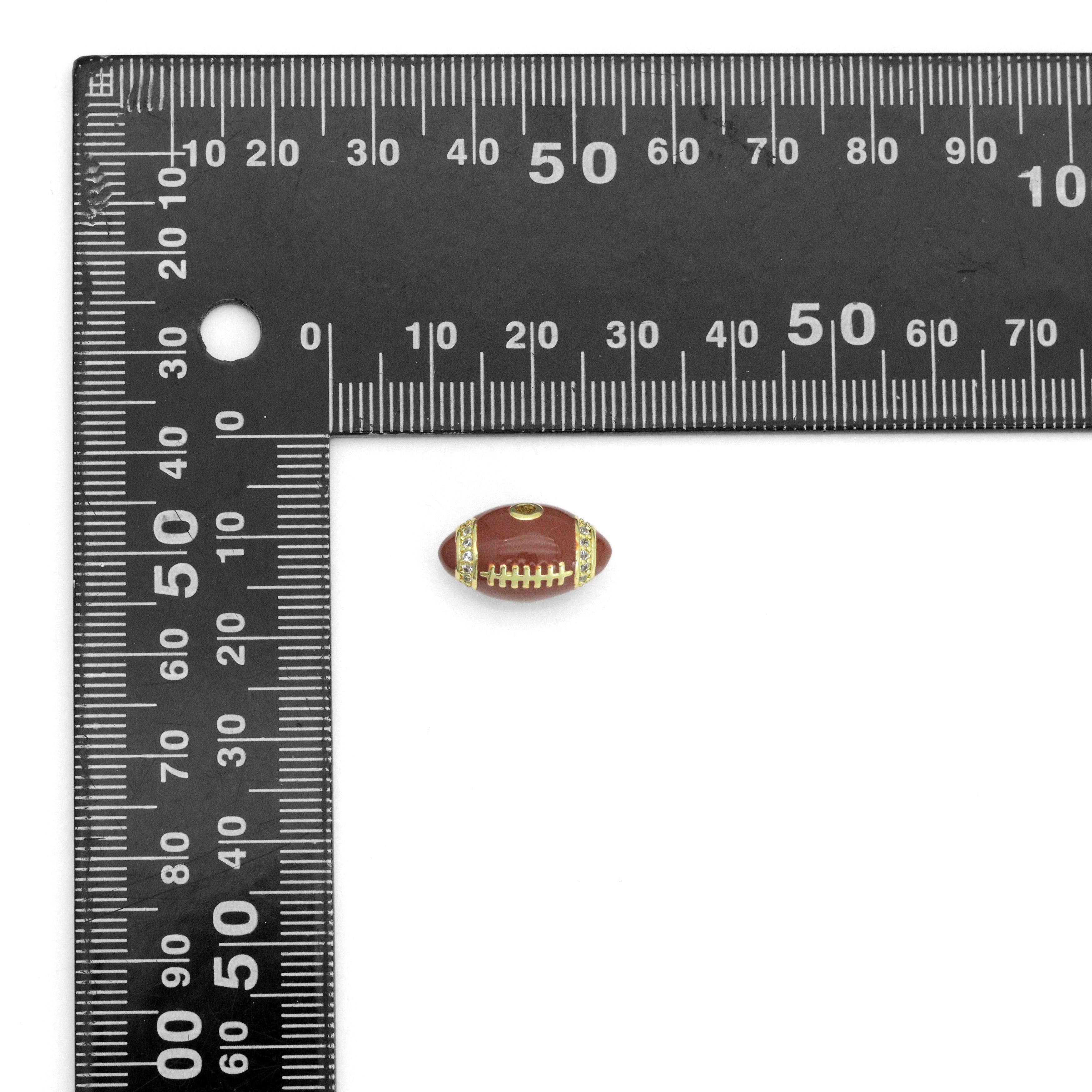 Football Spacer Beads Gold Spacer charm, Sku#LX814