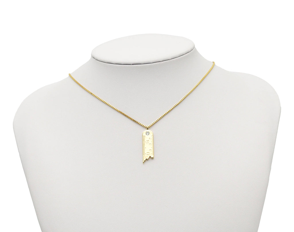CZ Ruler Charm, Sku#ZX42