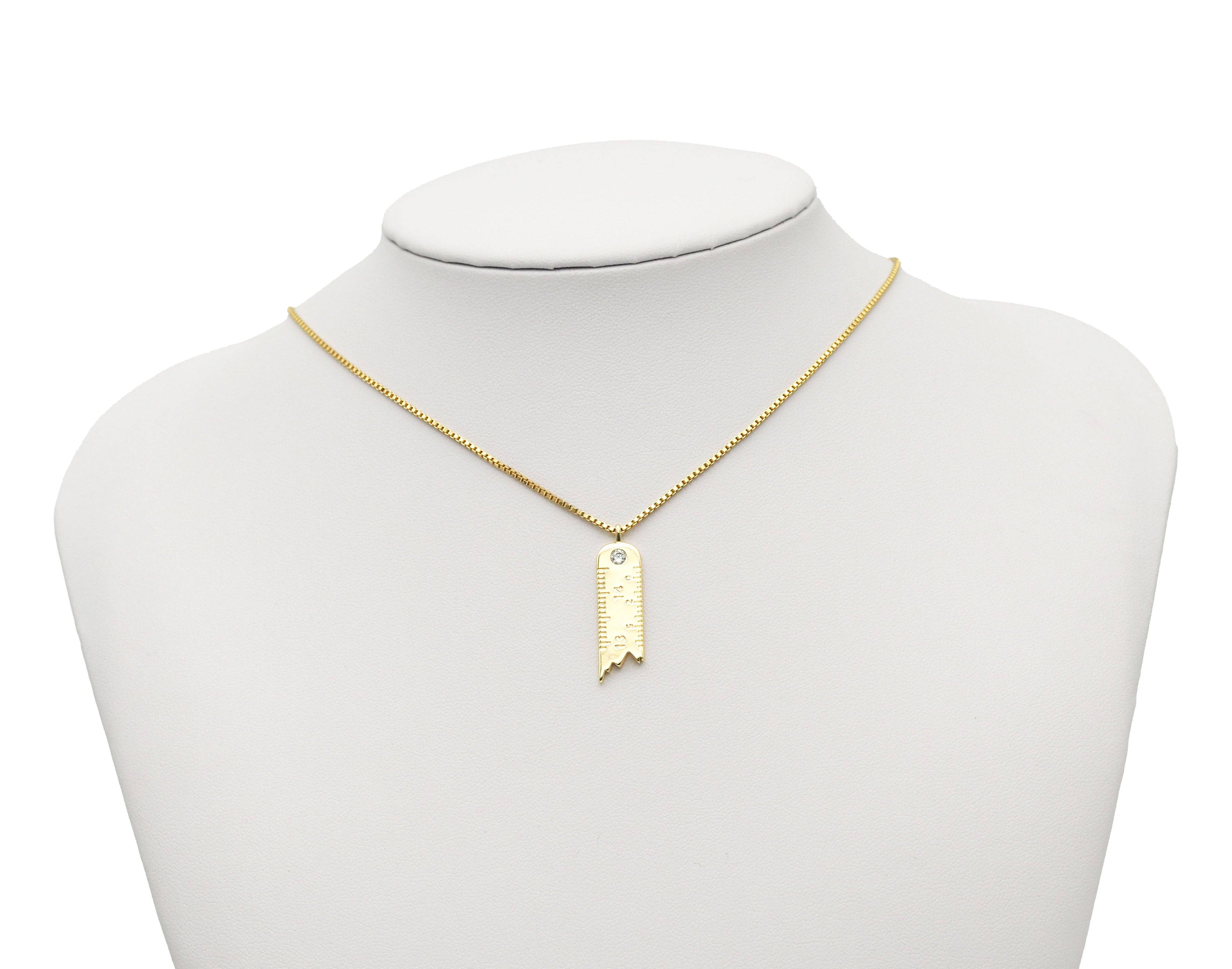 CZ Ruler Charm, Sku#ZX42