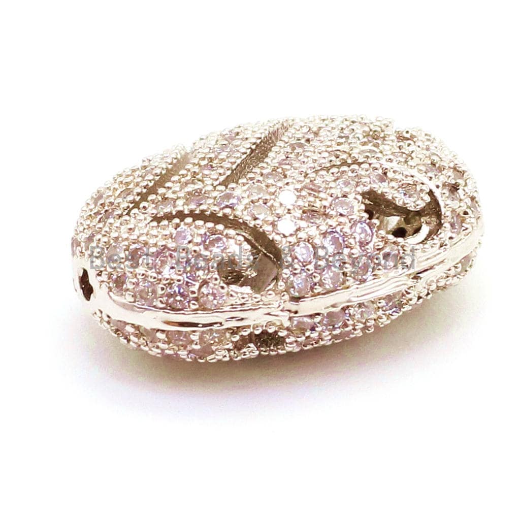CZ Micro Pave Oval Spacer Beads 15x11mm/18x13mm,sku#G17