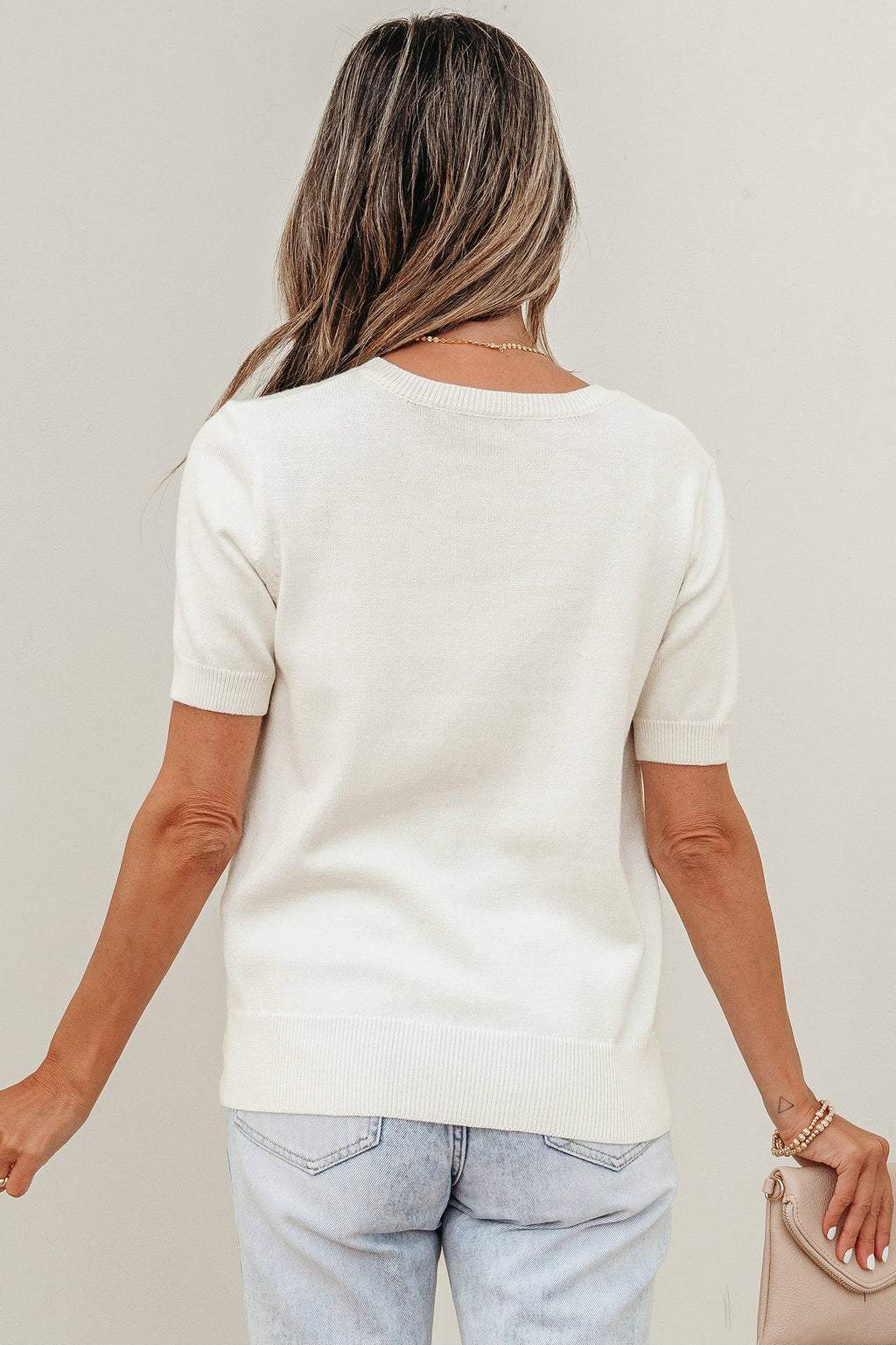 Regina Printed Short Sleeve Sweater