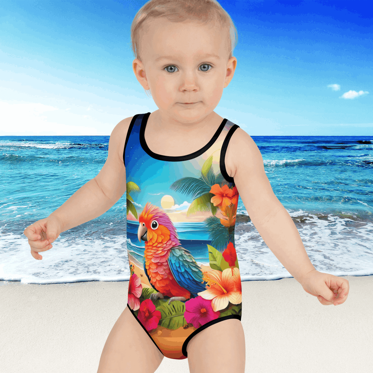 Lil Parakeet Toddler Girls Swimsuit