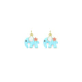 Baby Blue Enamel Elephant Gold Charm Pendant, Sku#Y1041