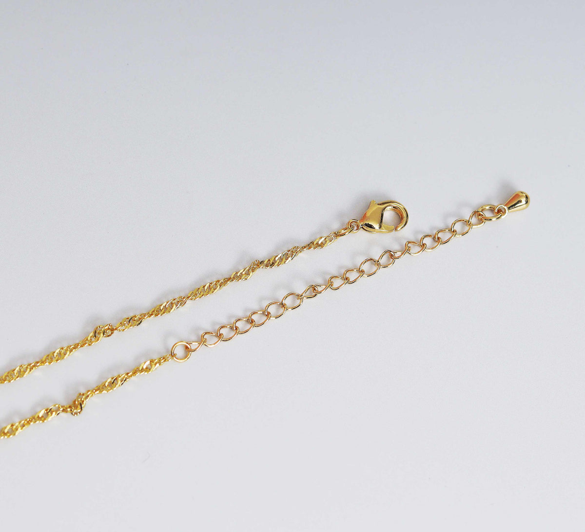 18K Gold Dainty Singapore Chain Necklace, DNA Gold Chain Necklace, sku#EF151