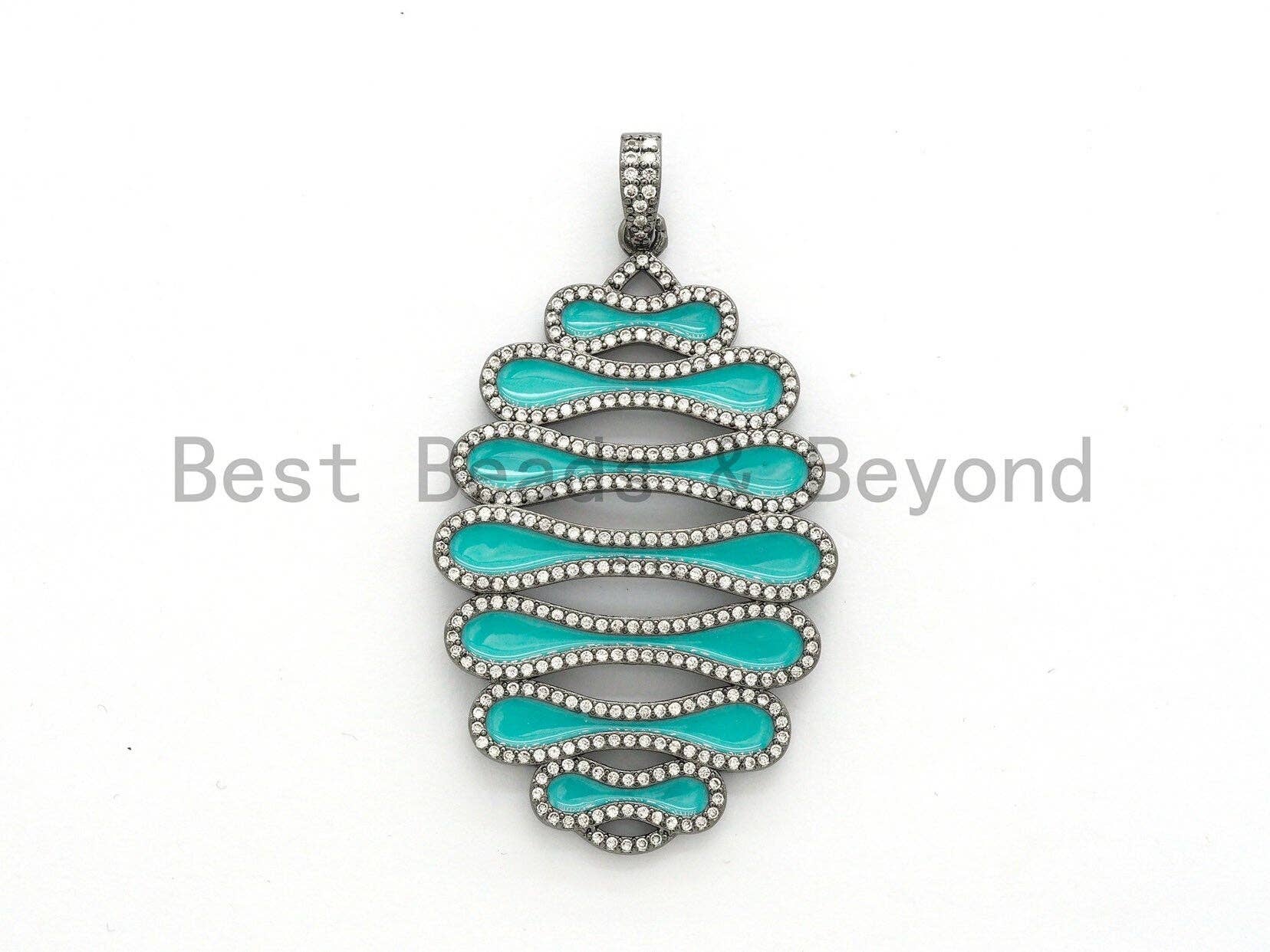 NEW Enamel Colorful Large Oval Shape Pendant,CZ Micro Pave Oil Drop pendant,Enamel pendant,Enamel Jewelry,34x37mm,sku#F577