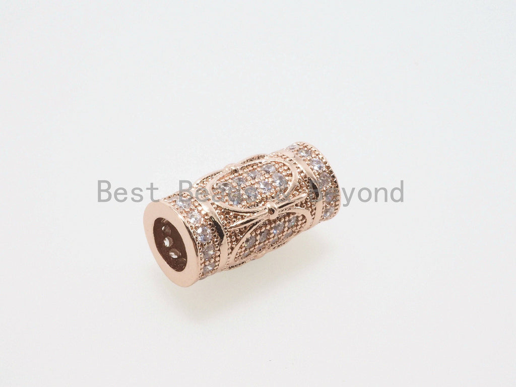 16x8mm CZ Micro Pave Large hole Barrel Spacer beads, Drum Barrel beads, Micro Pave Cubic Zirconia Spacer Beads,sku#G402