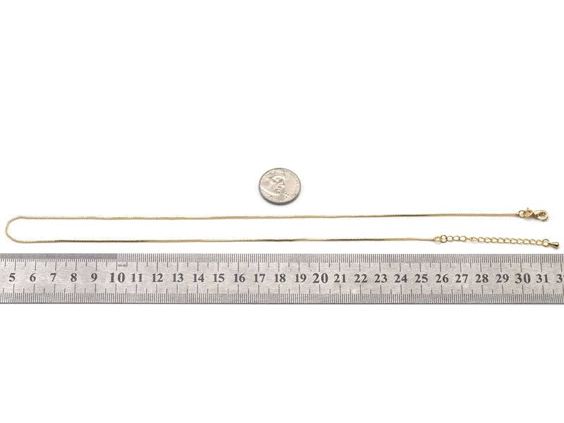 Dainty Thin Gold Filled box Chain Necklace, sku#ZX105
