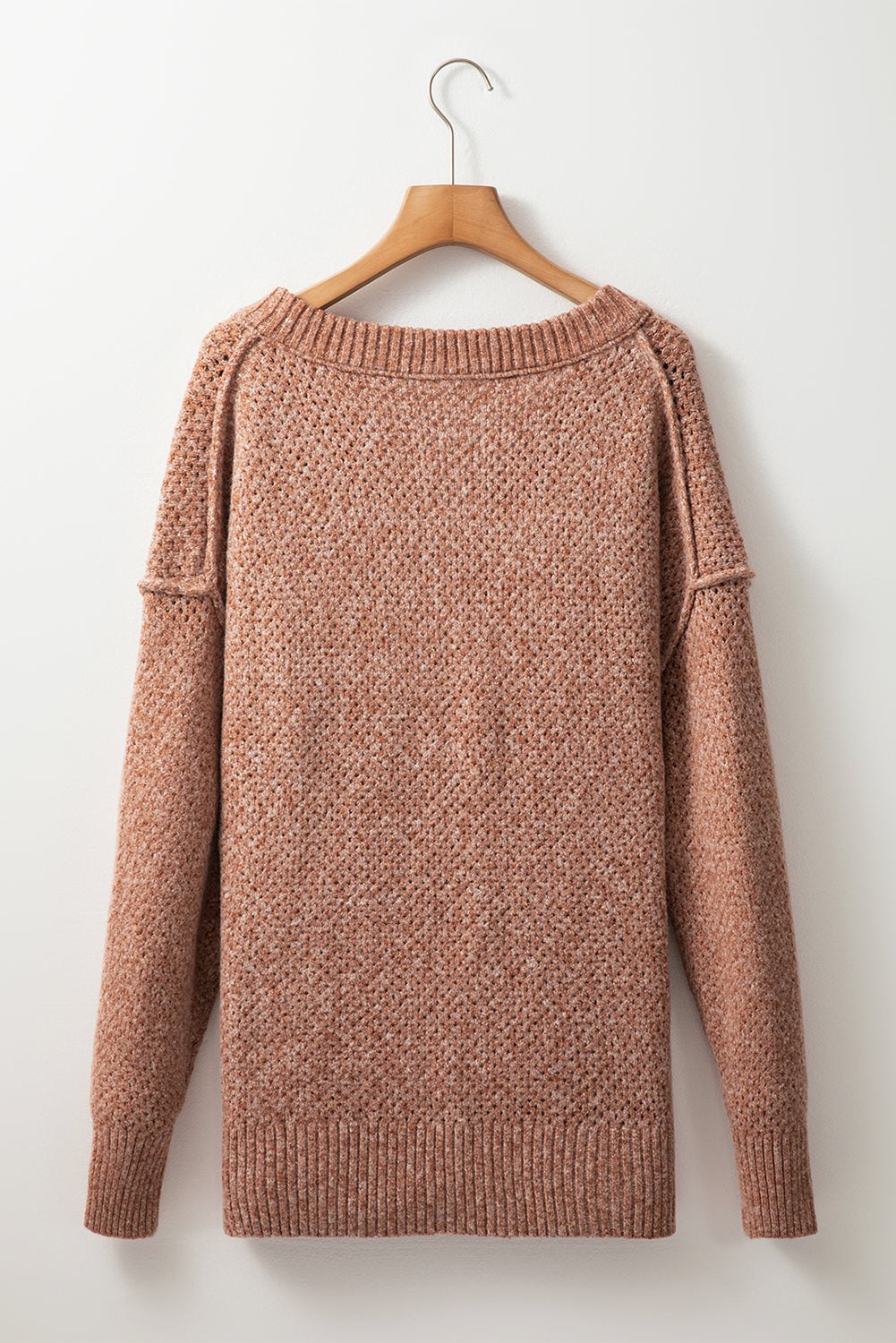 Luciana Eyelet Drop Shoulder Sweater-Threaded Pear
