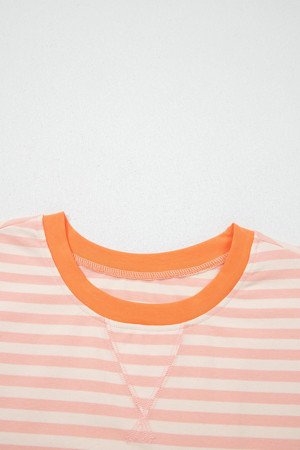 Adelina Stripe Contrast Loose Tee Set-Threaded Pear