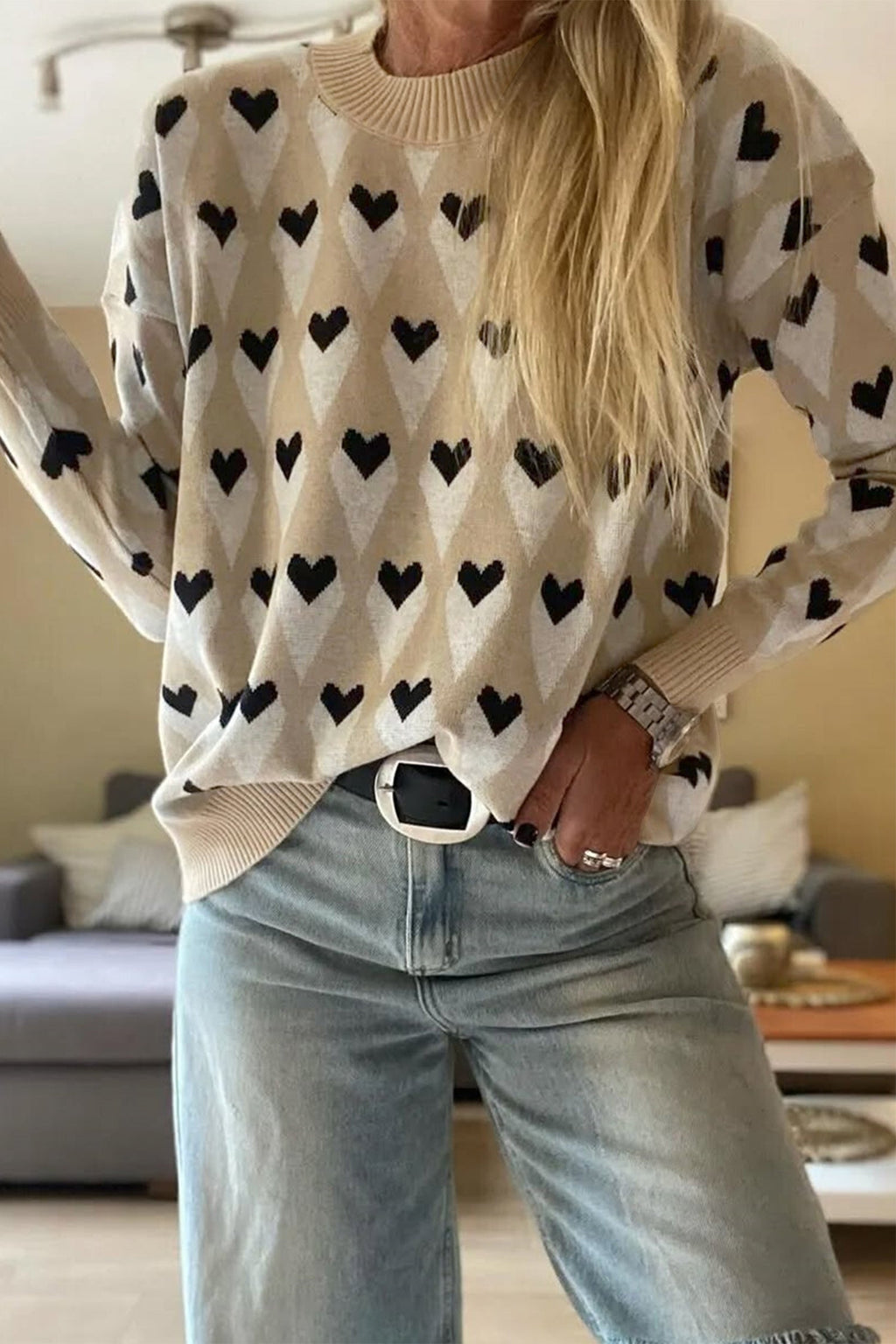 Aspyn Ribbed Trim Loose Sweater