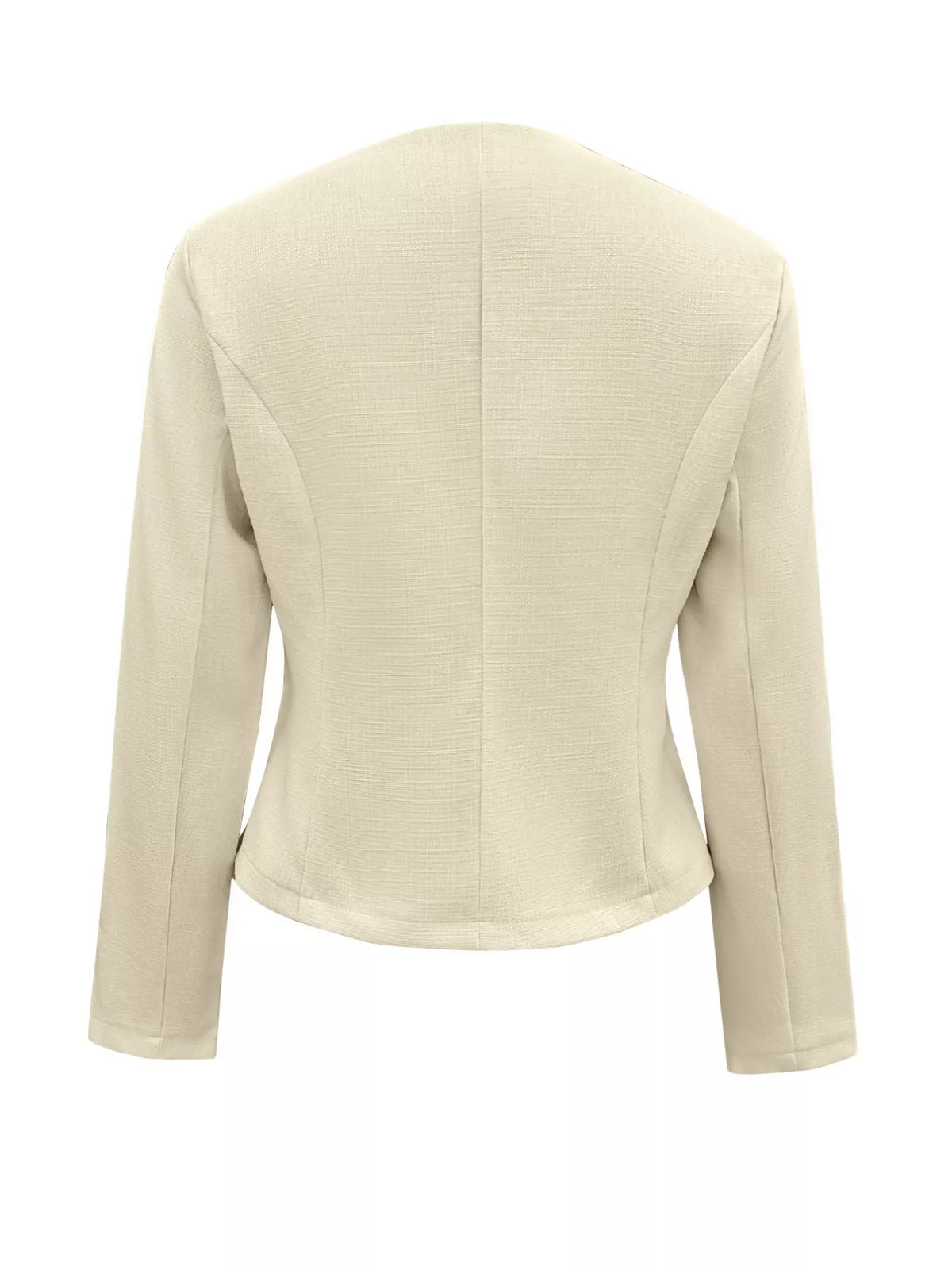 Square Neck Button-Down Fitted Blazer