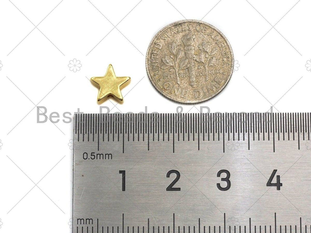 5pc Five Point Star Shape Spacer Beads, Cubic Zirconia Space pave Beads, 7mm, sku#Y309