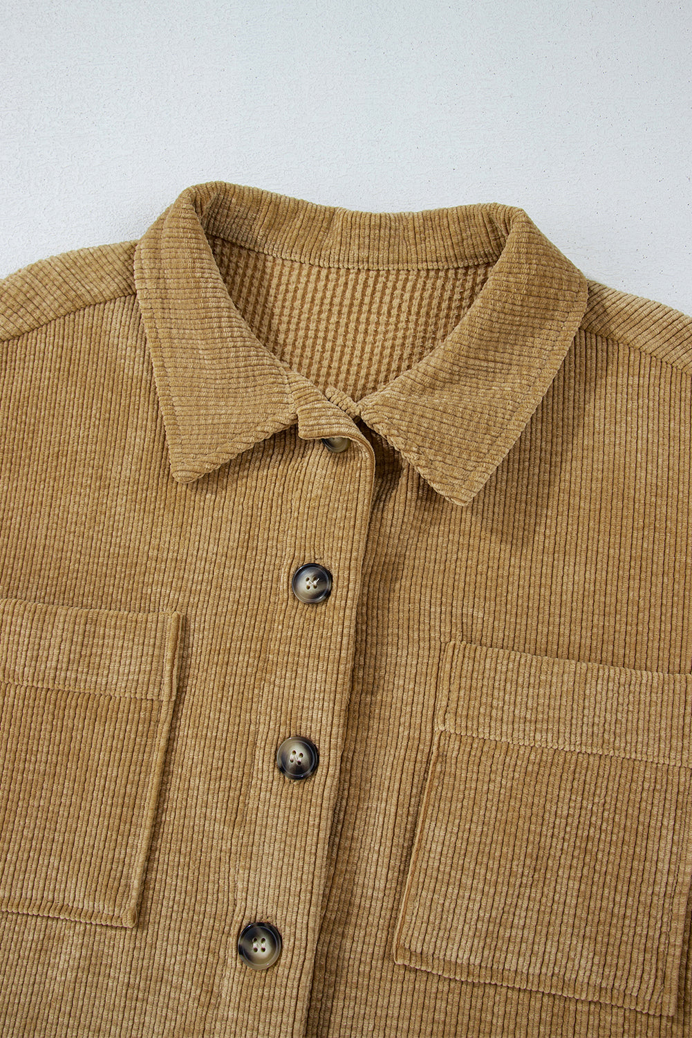 Giuliana Patched Up Corduroy Shacket-Threaded Pear
