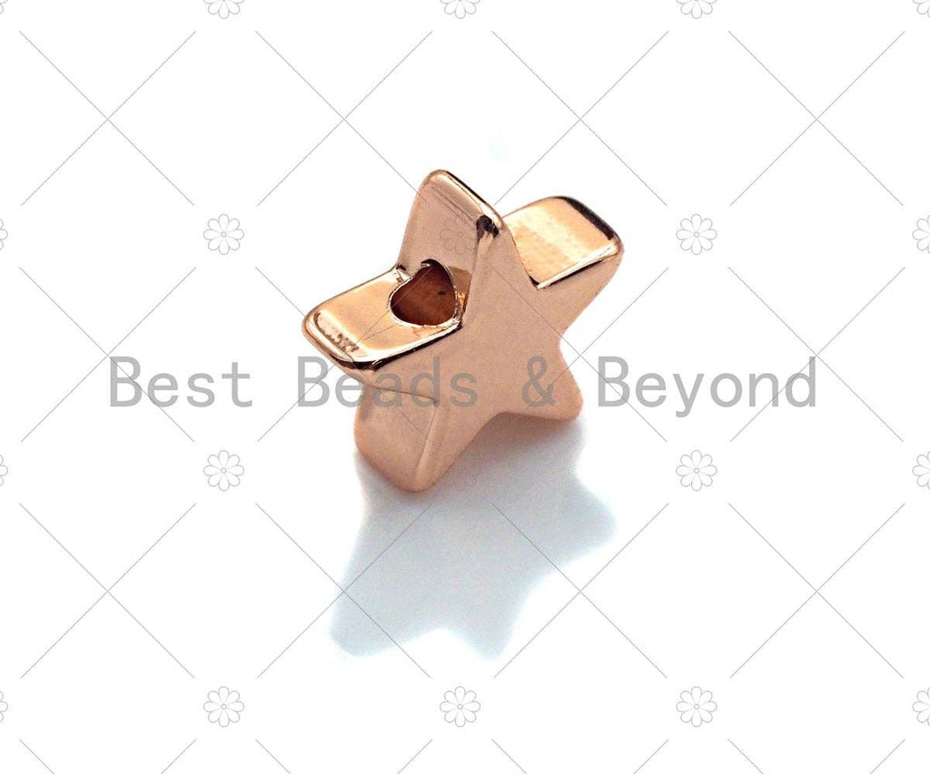 5pc Five Point Star Shape Spacer Beads, Cubic Zirconia Space pave Beads, 7mm, sku#Y309