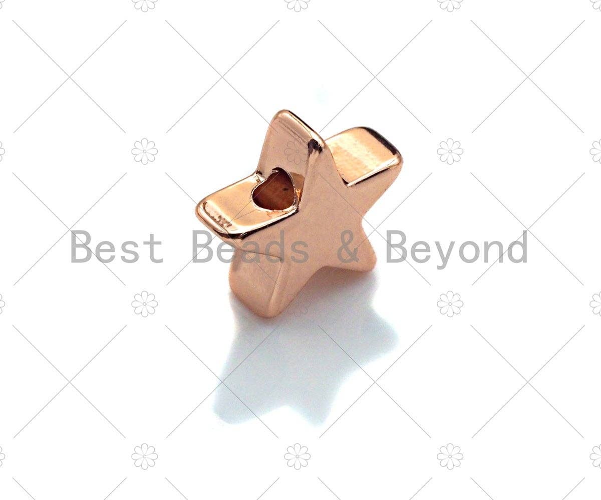 5pc Five Point Star Shape Spacer Beads, Cubic Zirconia Space pave Beads, 7mm, sku#Y309