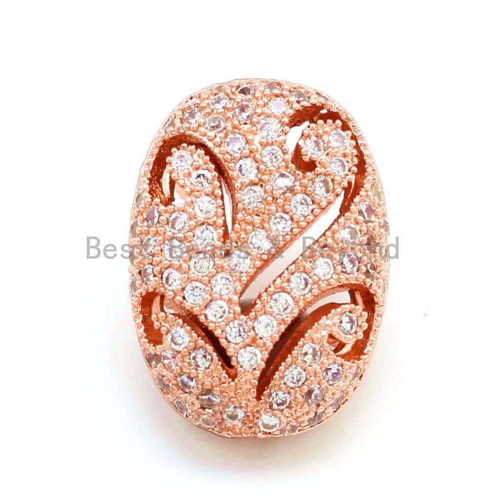 CZ Micro Pave Oval Spacer Beads 15x11mm/18x13mm,sku#G17