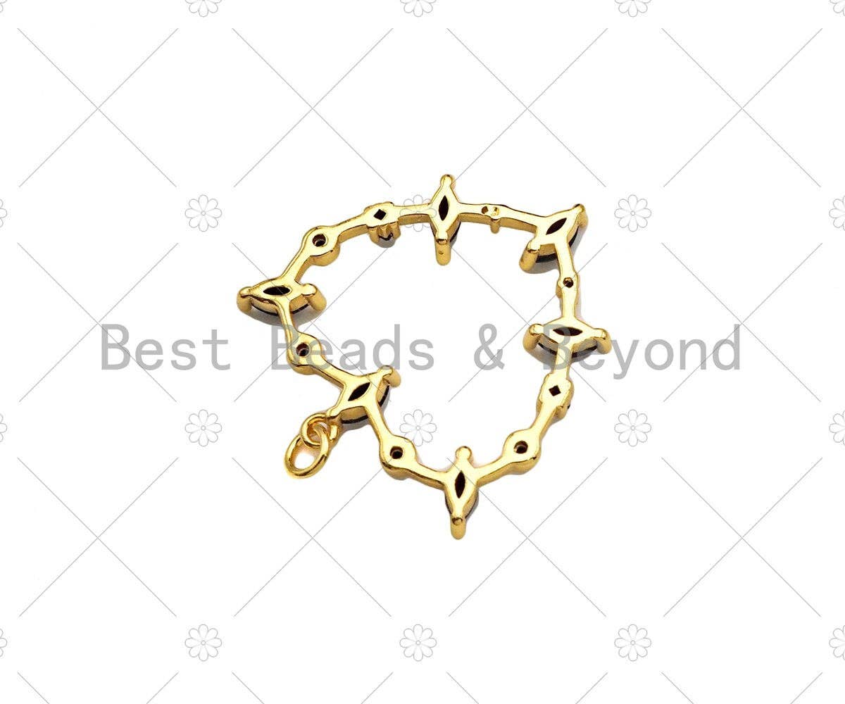 Gold Filled CZ Micro Pave Heart Frame Shape Pendant, 18k Gold Filled Heart Charm, Necklace Bracelet Charm Pendant,28x30mm,Sku#Z1357