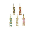 Gold Enamel Smile Bar Charm, Sku#Z1450