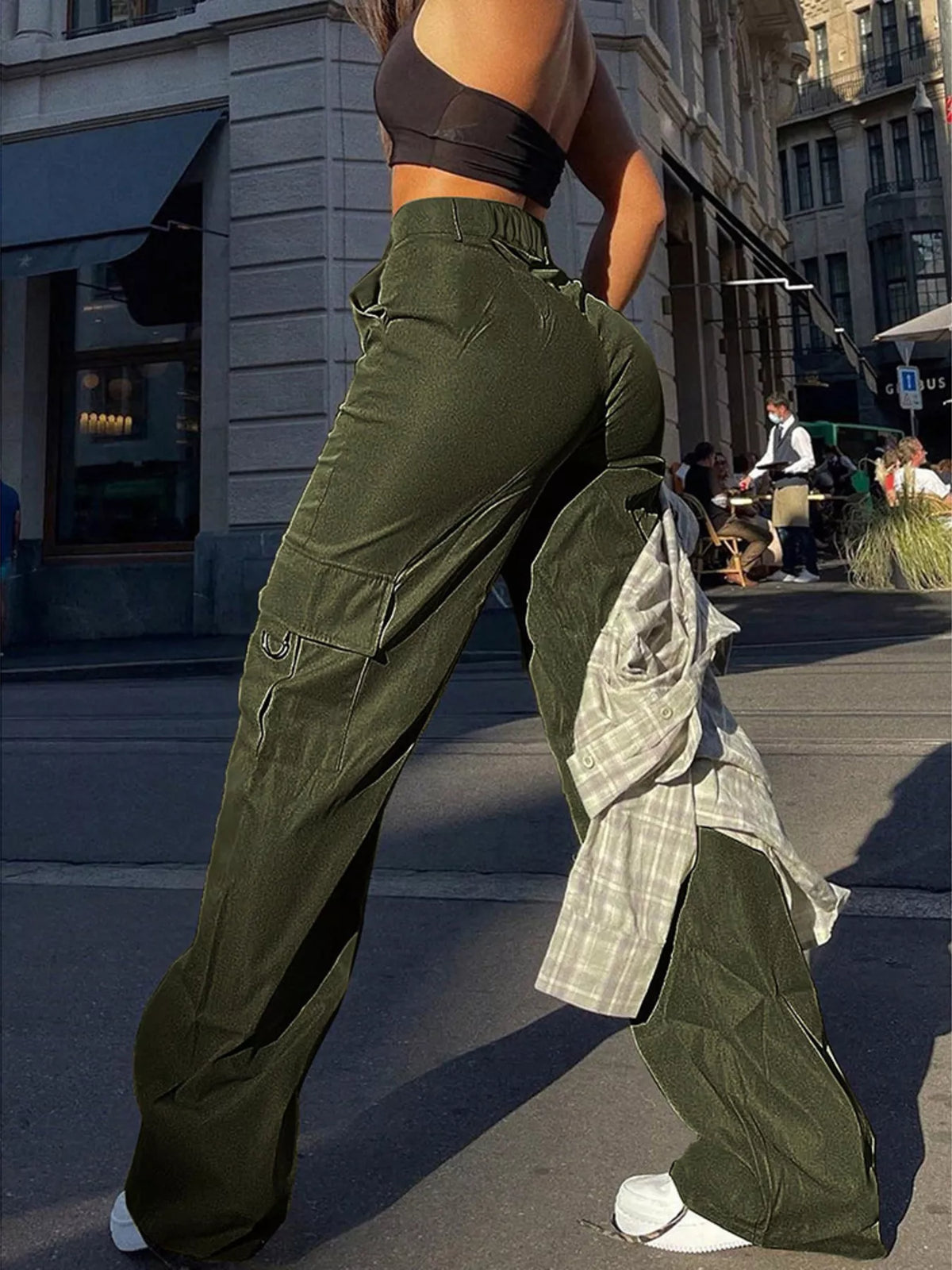 Full Size High-Waisted Cargo Pants Plus Size