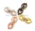 38x12mm CZ Micro Pave Chain Shaped Connector, Cubic Zirconia Oval Link Connector, sku#G98