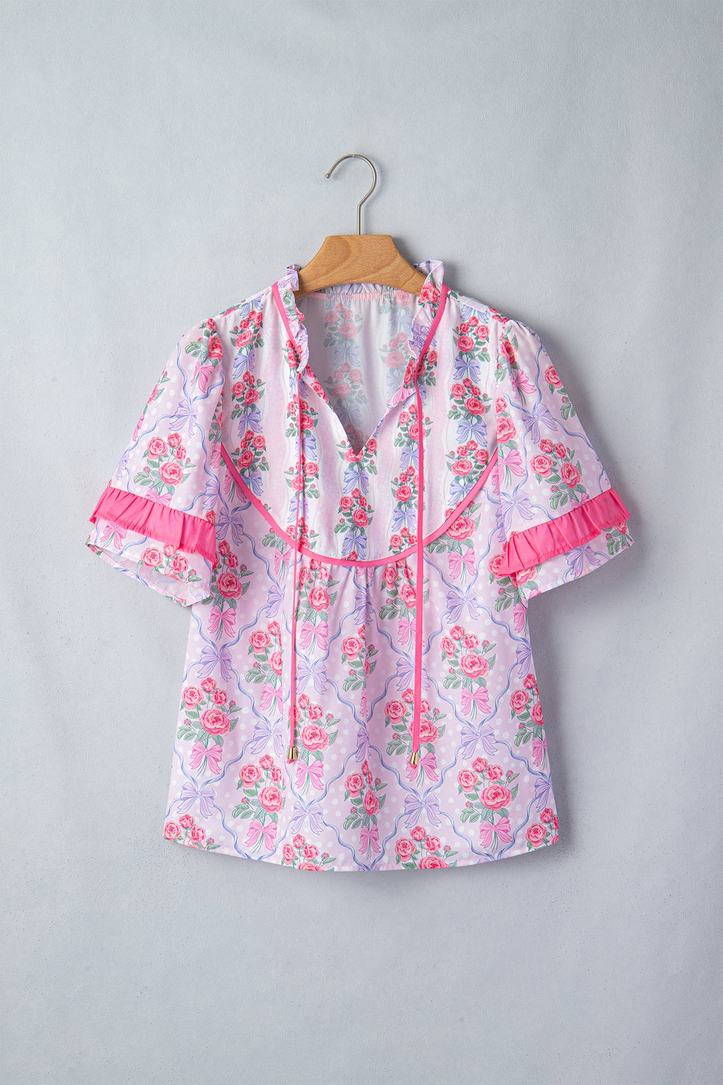 Keyla Ruffled Short Sleeve Blouse