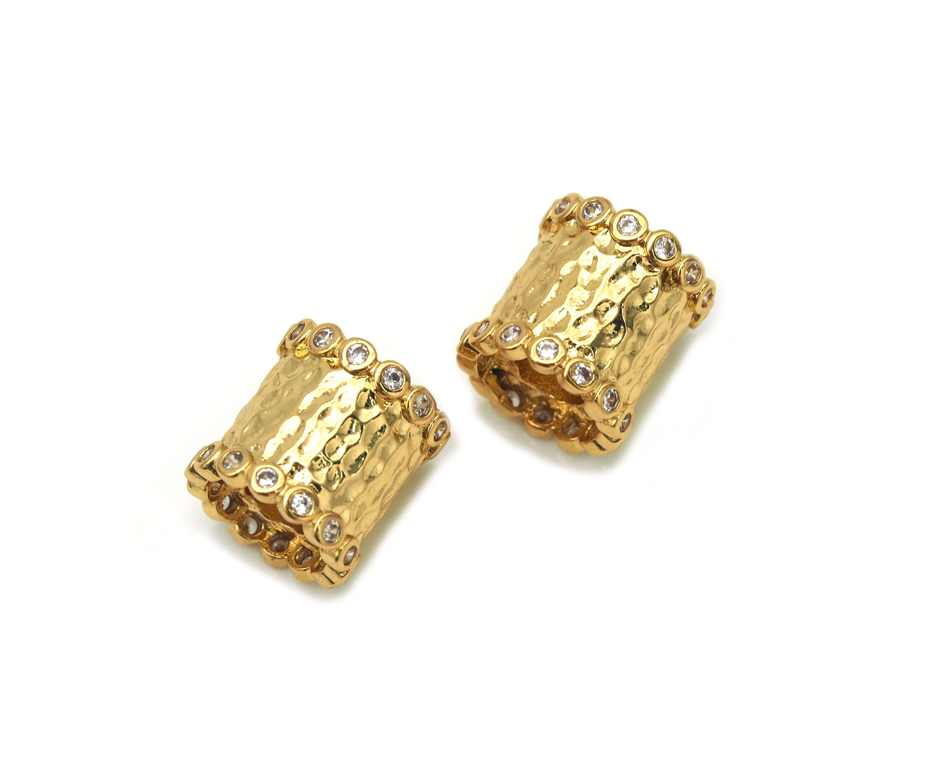 Big Hole CZ Tube Spacer Beads, Sku#Y609
