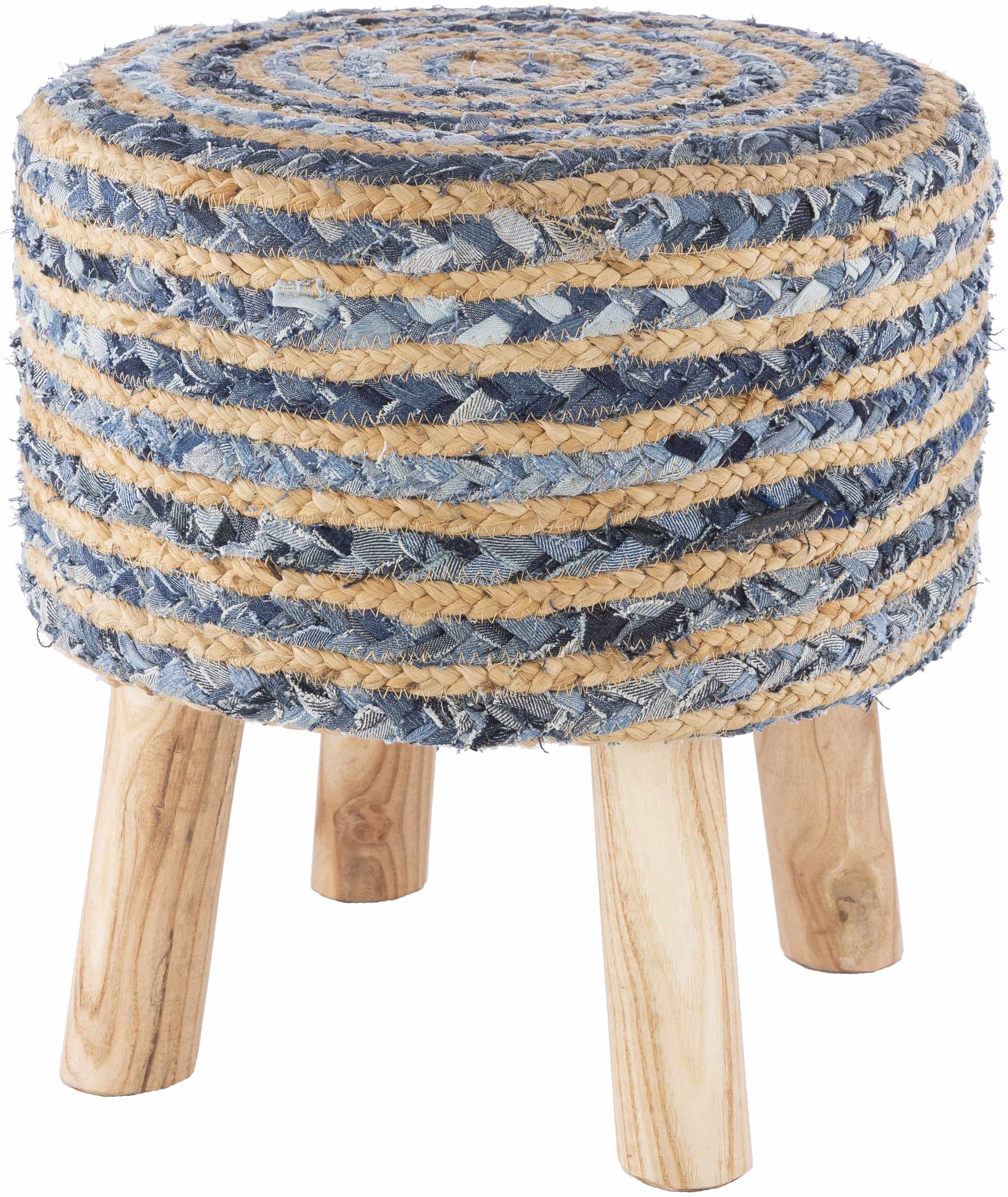 Fermont Denim Jute Ottoman