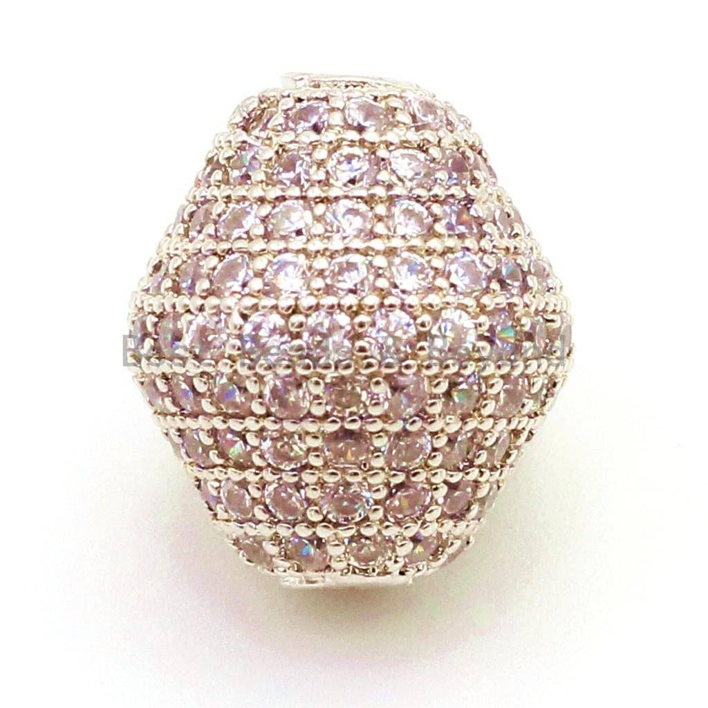 CZ Micro Pave Bicone Spacer Beads for Bracelet/Necklace, Cubic Zirconia Beads, Bracelet beads, 13x12mm, sku#G30