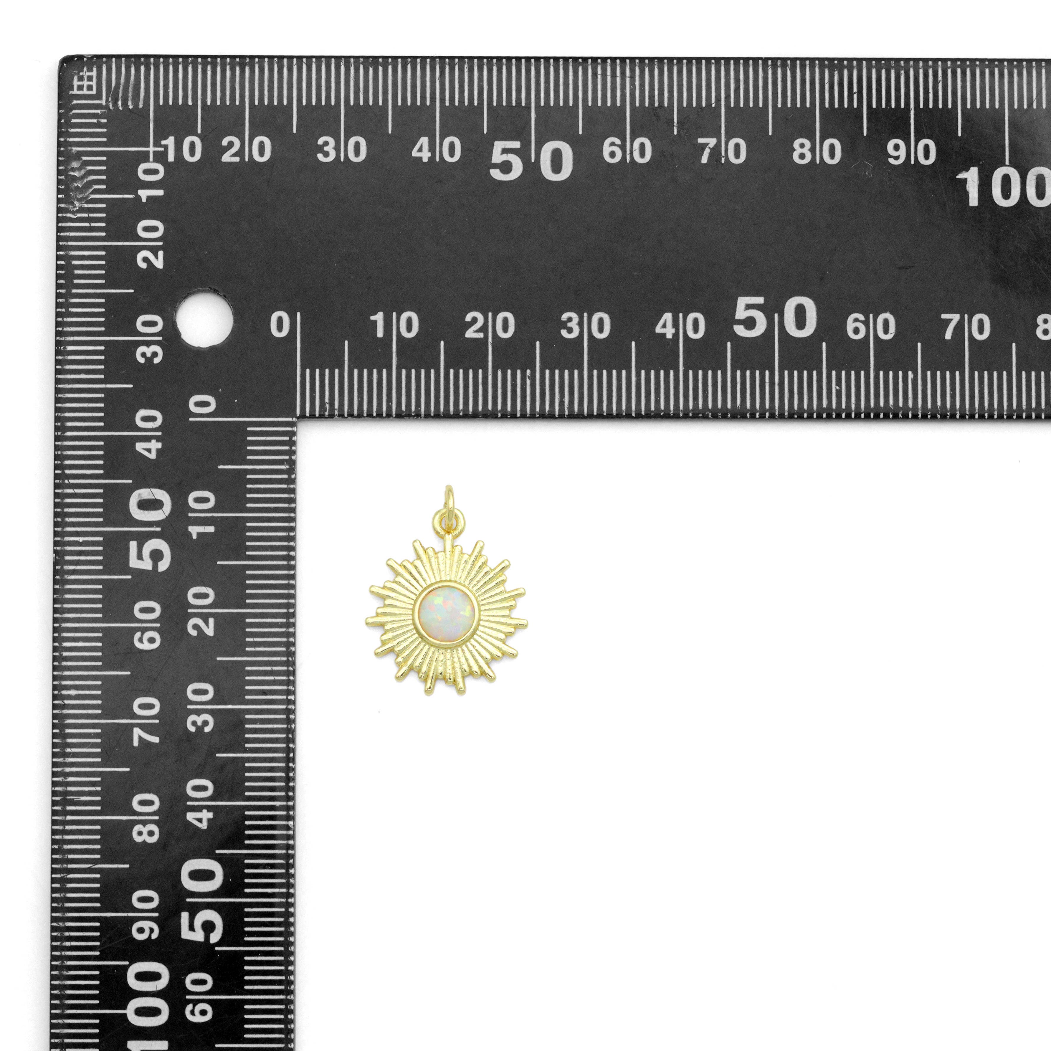 White Opal Sunburst Charm Pendant, Sku#LX807
