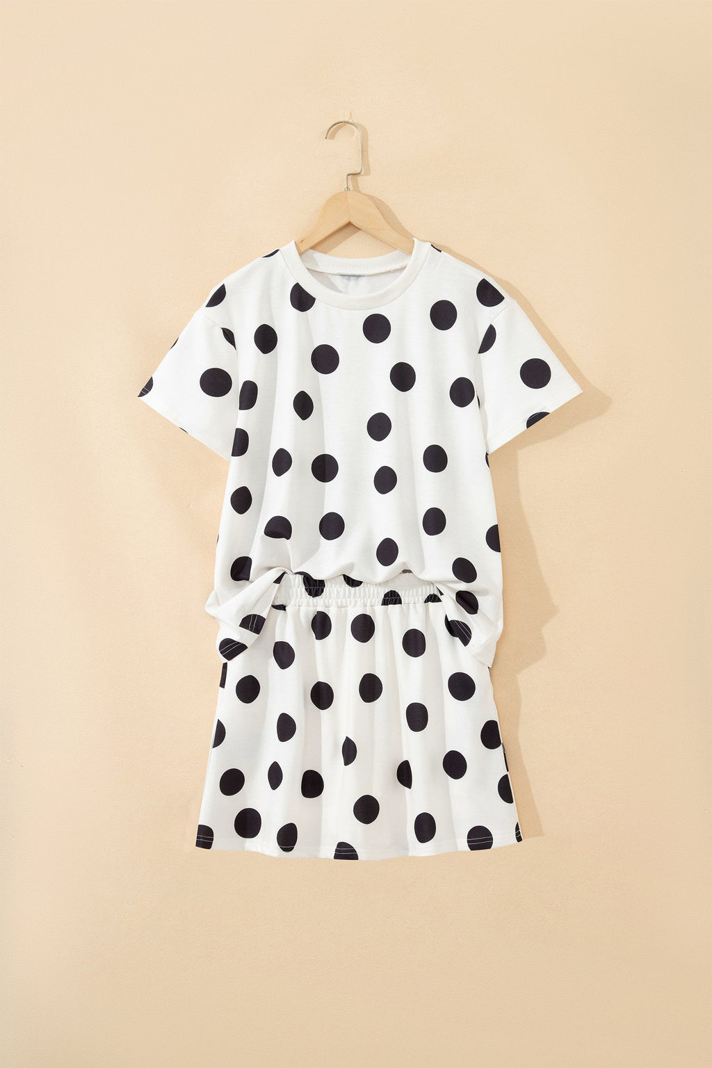 Aurelia Dot Short Sleeve Top Set-Threaded Pear