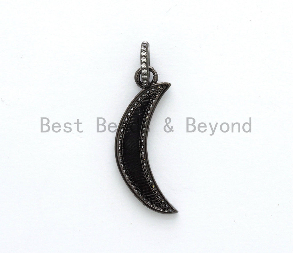NEW Enamel Red Crescent moon Pendant,CZ Micro Pave Oil Drop Moon pendant,Enamel Charm,Enamel Jewelry,7x32mm,sku#F586