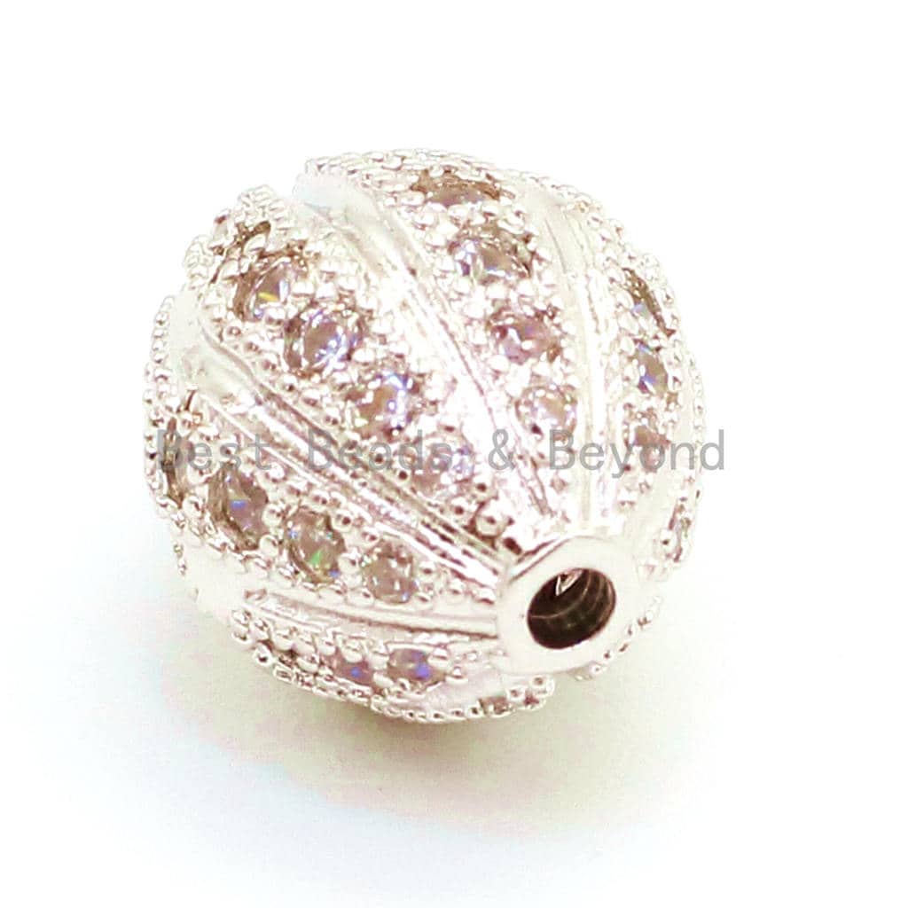 CZ Micro Pave cone Spacer Beads, Cubic Zirconia Beads, 12x10mm, Sku#G58
