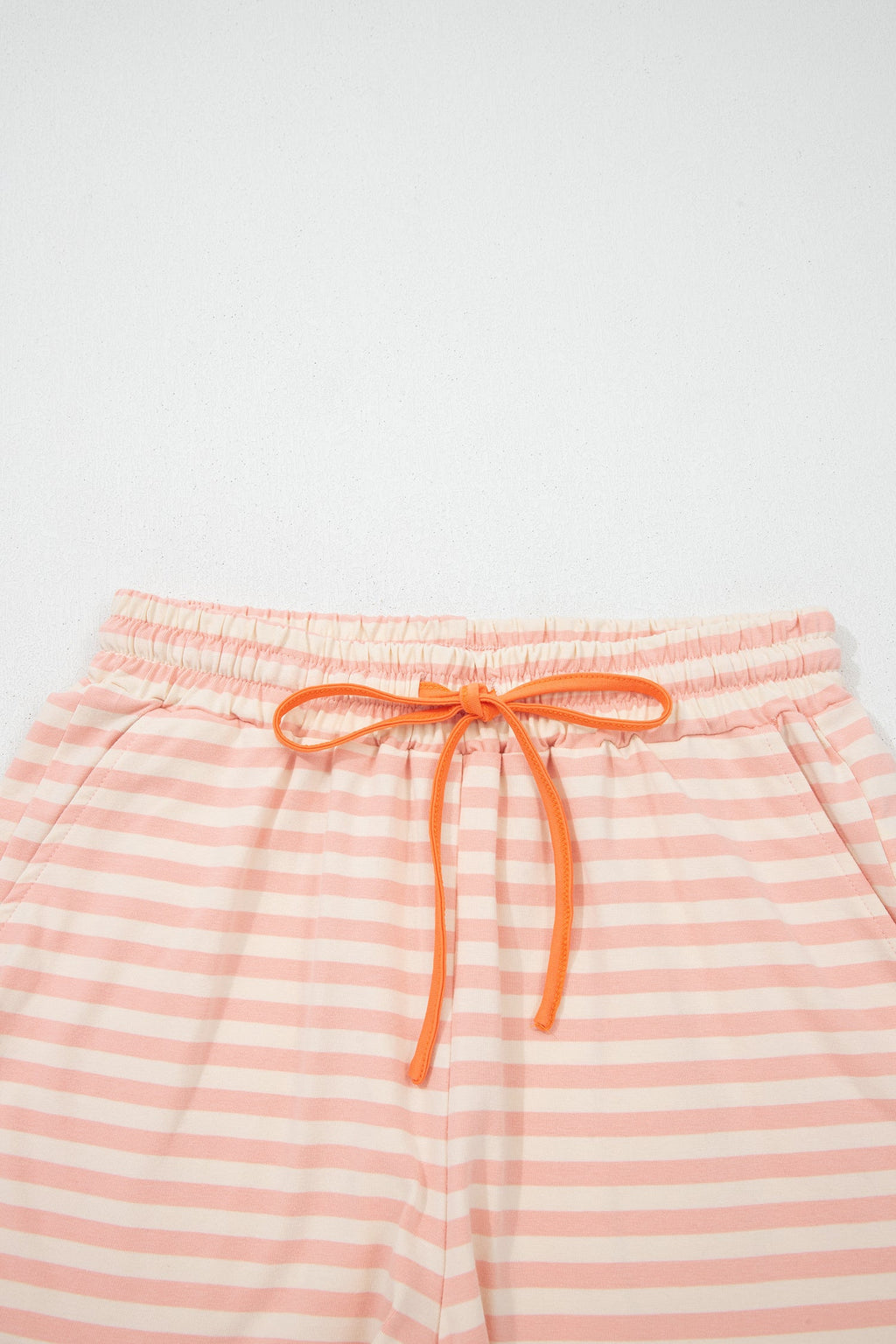 Adelina Stripe Contrast Loose Tee Set-Threaded Pear