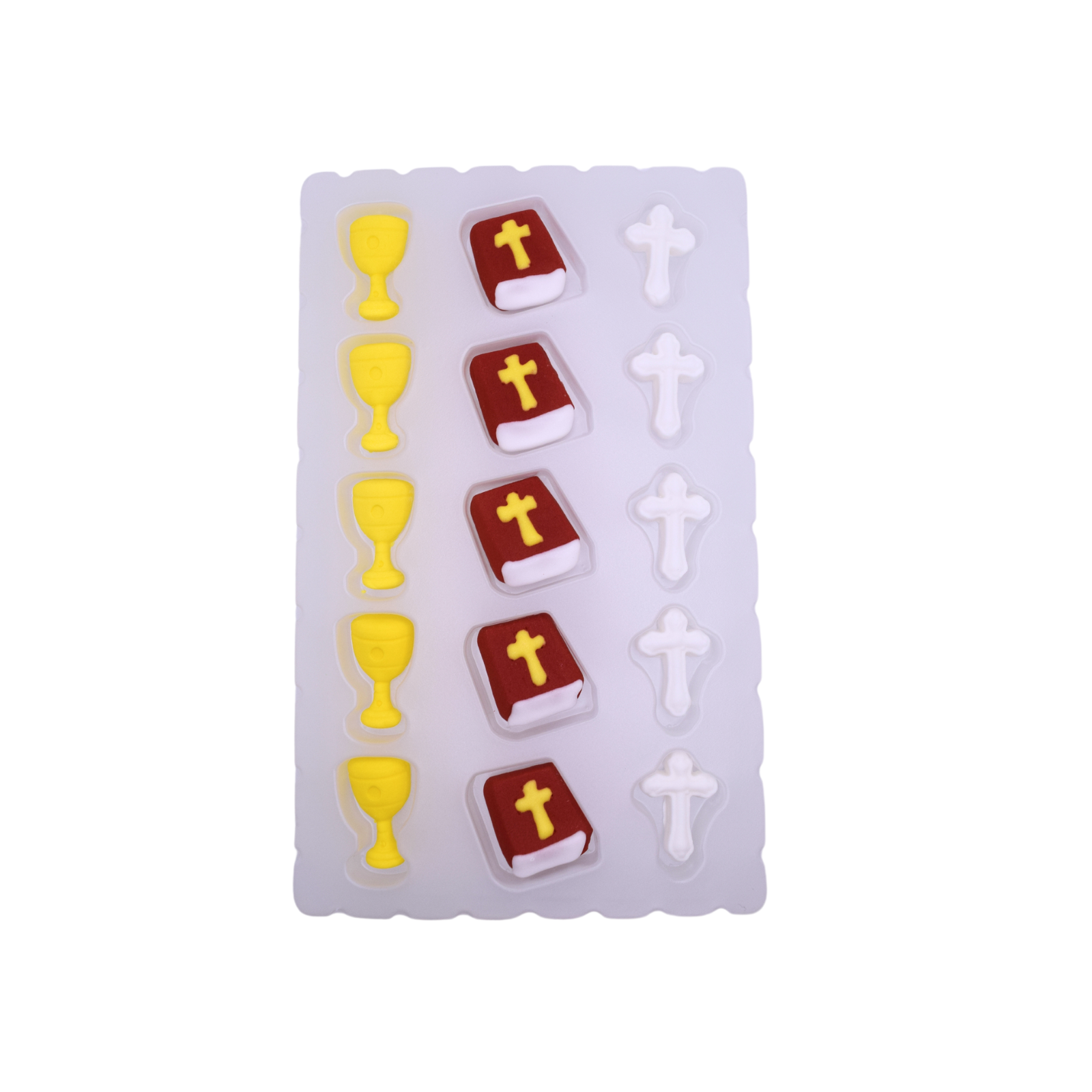 Religious, Christian - Edible Cake and Cupcake Toppers - 15 Count Chalice, Bible, and Cross