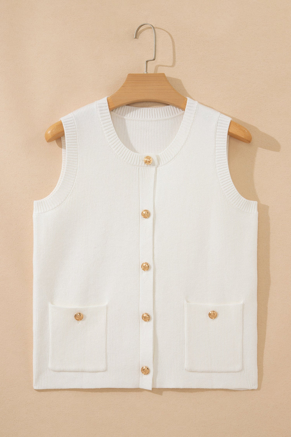 Adeline Color Sleeveless Knit Sweater-Threaded Pear
