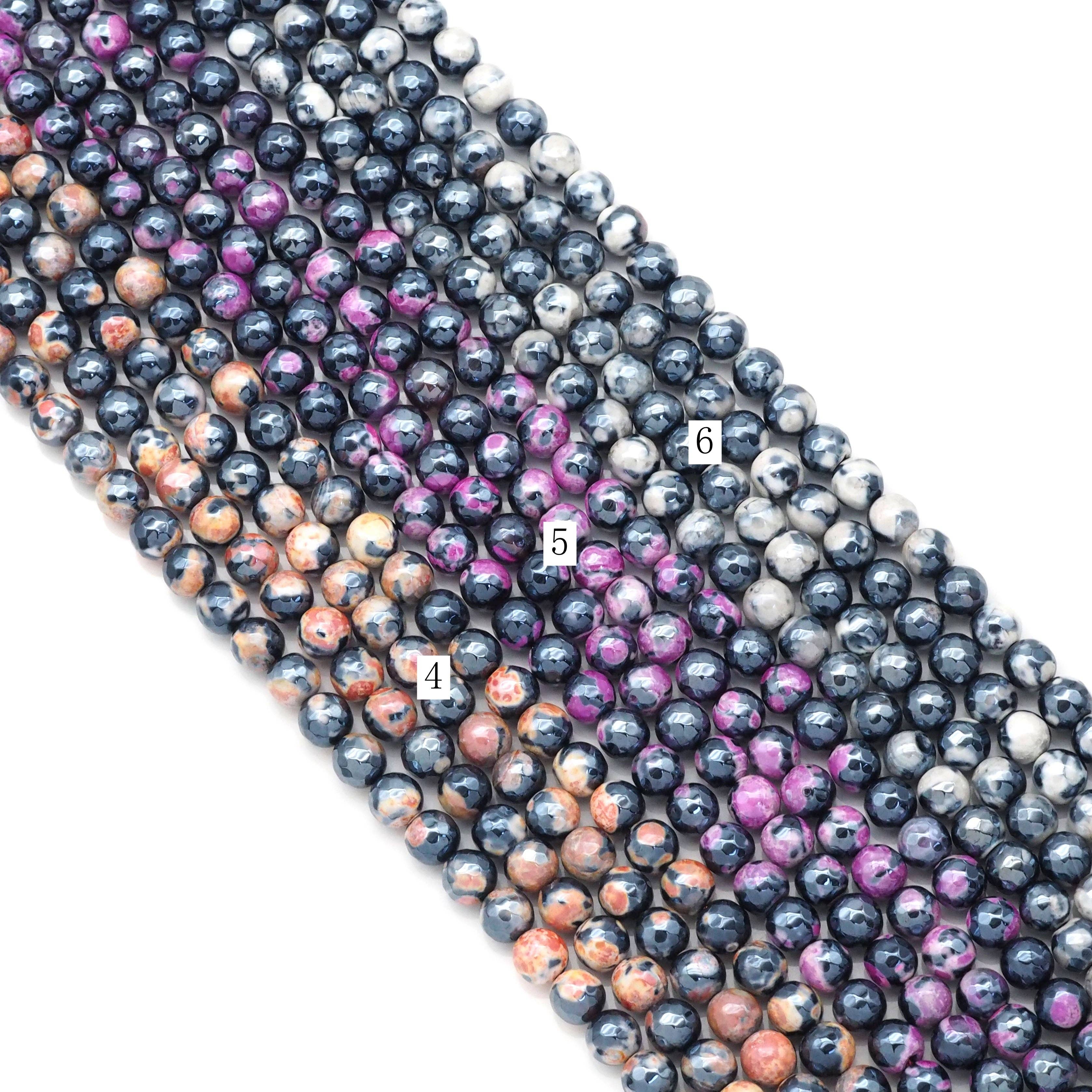 Mystic Agate Round Faceted Beads, Sku#U1761