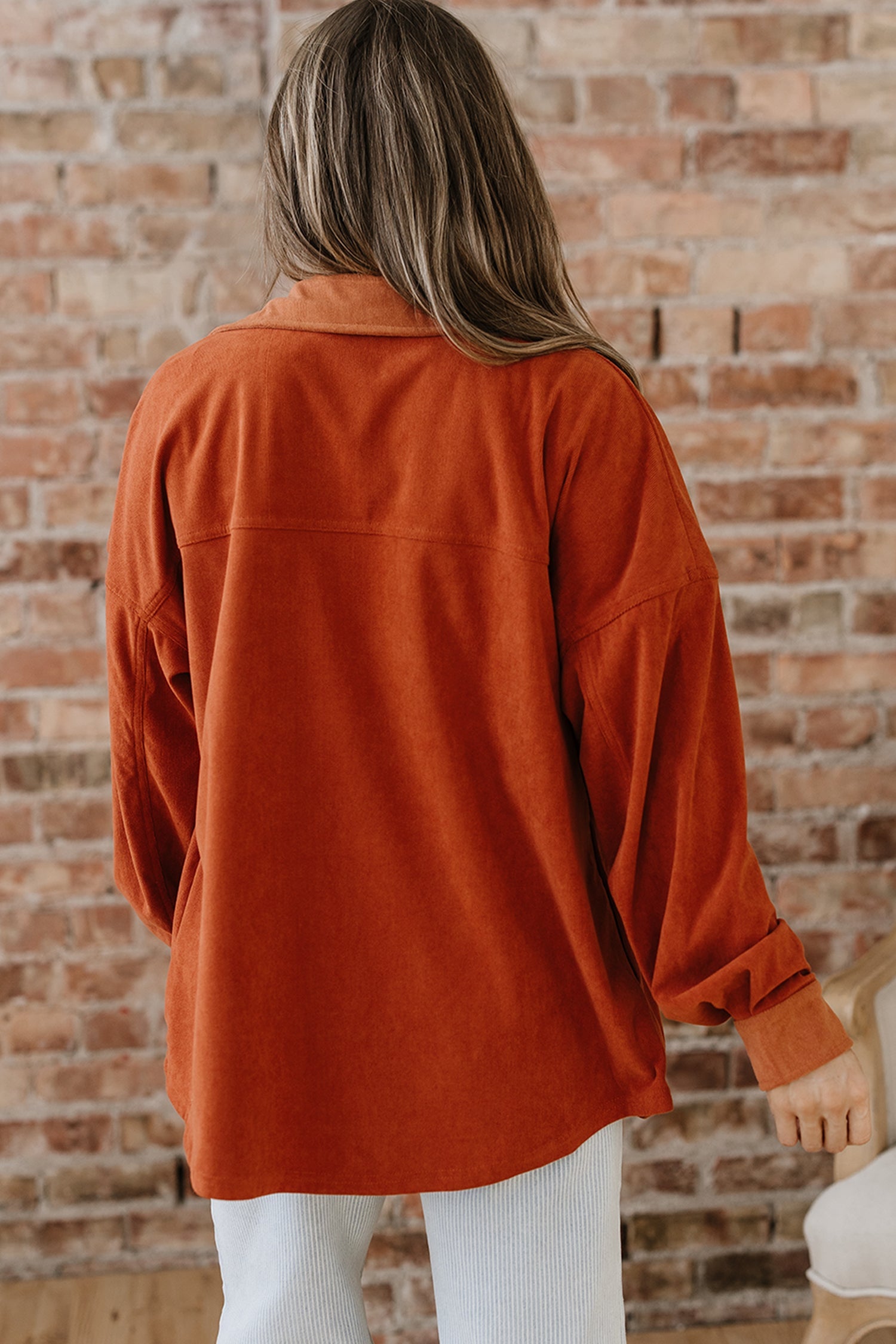 Andrea Drop Shoulder Casual Shacket-Threaded Pear