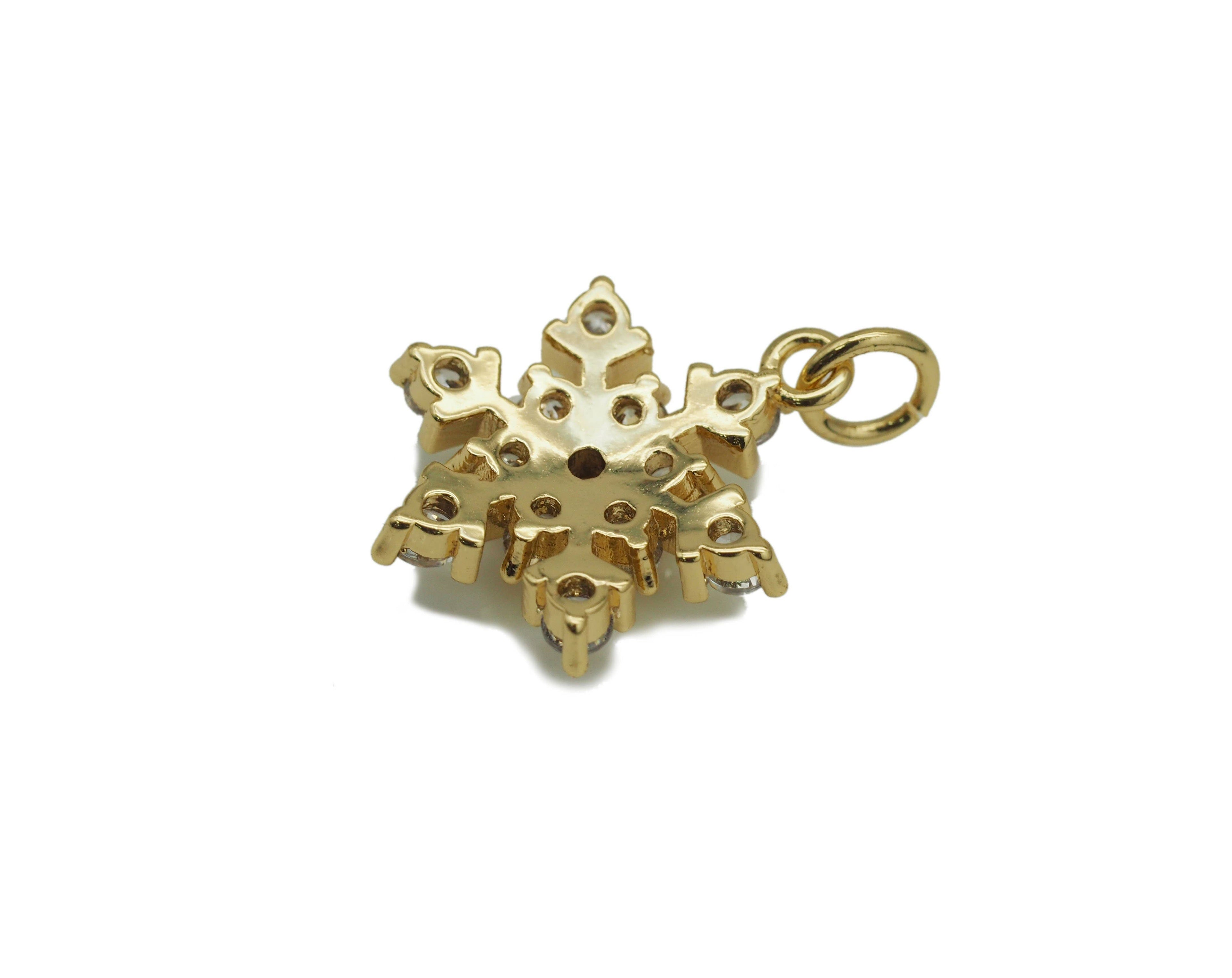 CZ Snowflake Charm, Sku#F1464