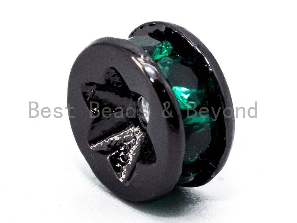 8mm CZ Micro Pave Tube Beads Hollowed Out Flower for Bracelet/Necklace, Cubic Zirconia Beads, Bracelet Spacer Beads, sku#G295