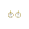 Gold Clear Rectangle CZ On Round Ring Charm, Sku#LX273