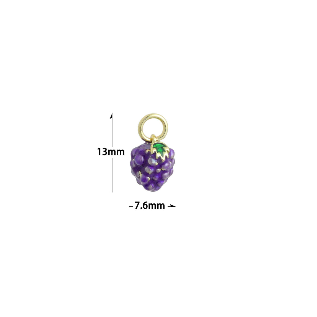 Purple Enamel Berry Charm Pendant,Sku#LX847