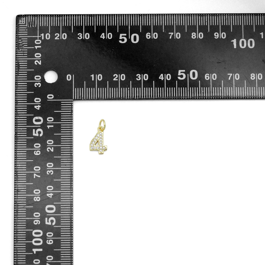 Clear CZ Ten Arabic Numer  Charm Pendant, Sku#LX798