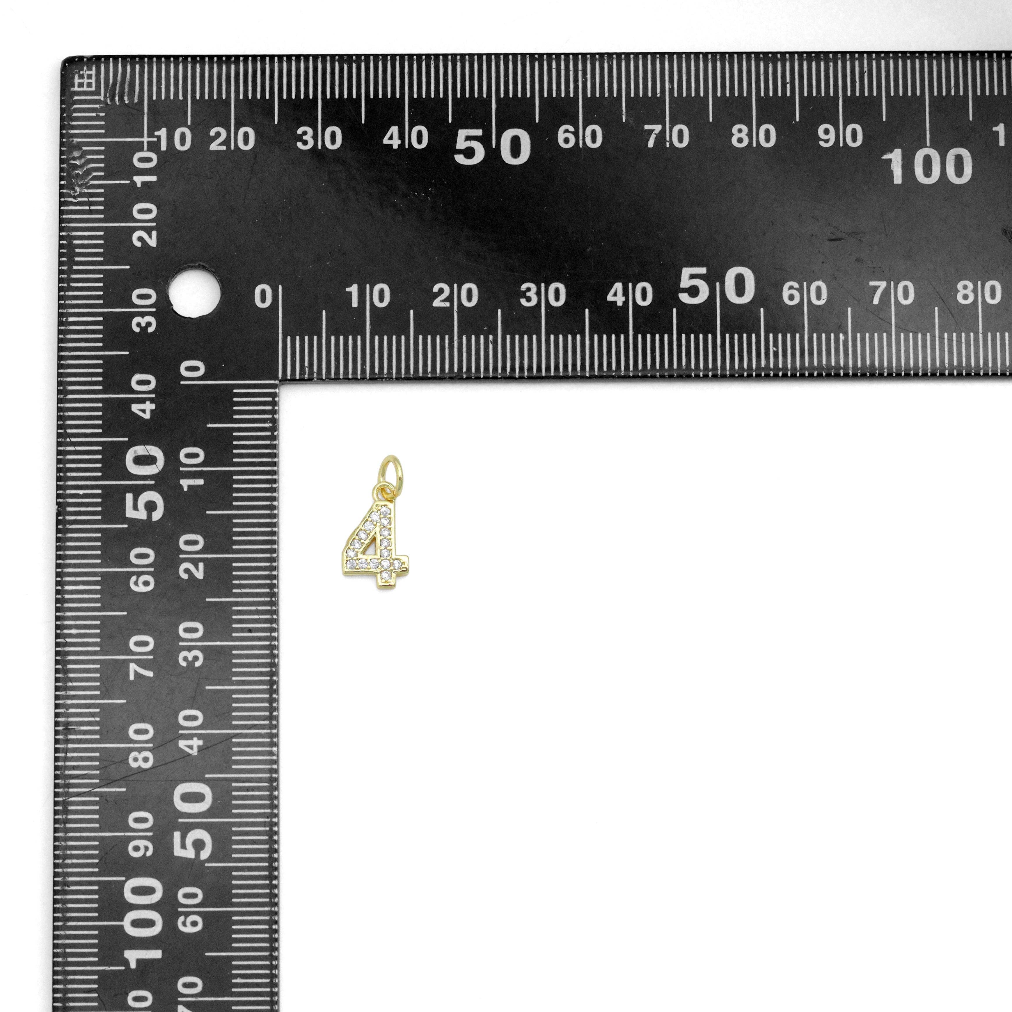 Clear CZ Ten Arabic Numer  Charm Pendant, Sku#LX798