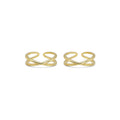 Gold Criss Cross Adjustable Ring, Sku#LX289