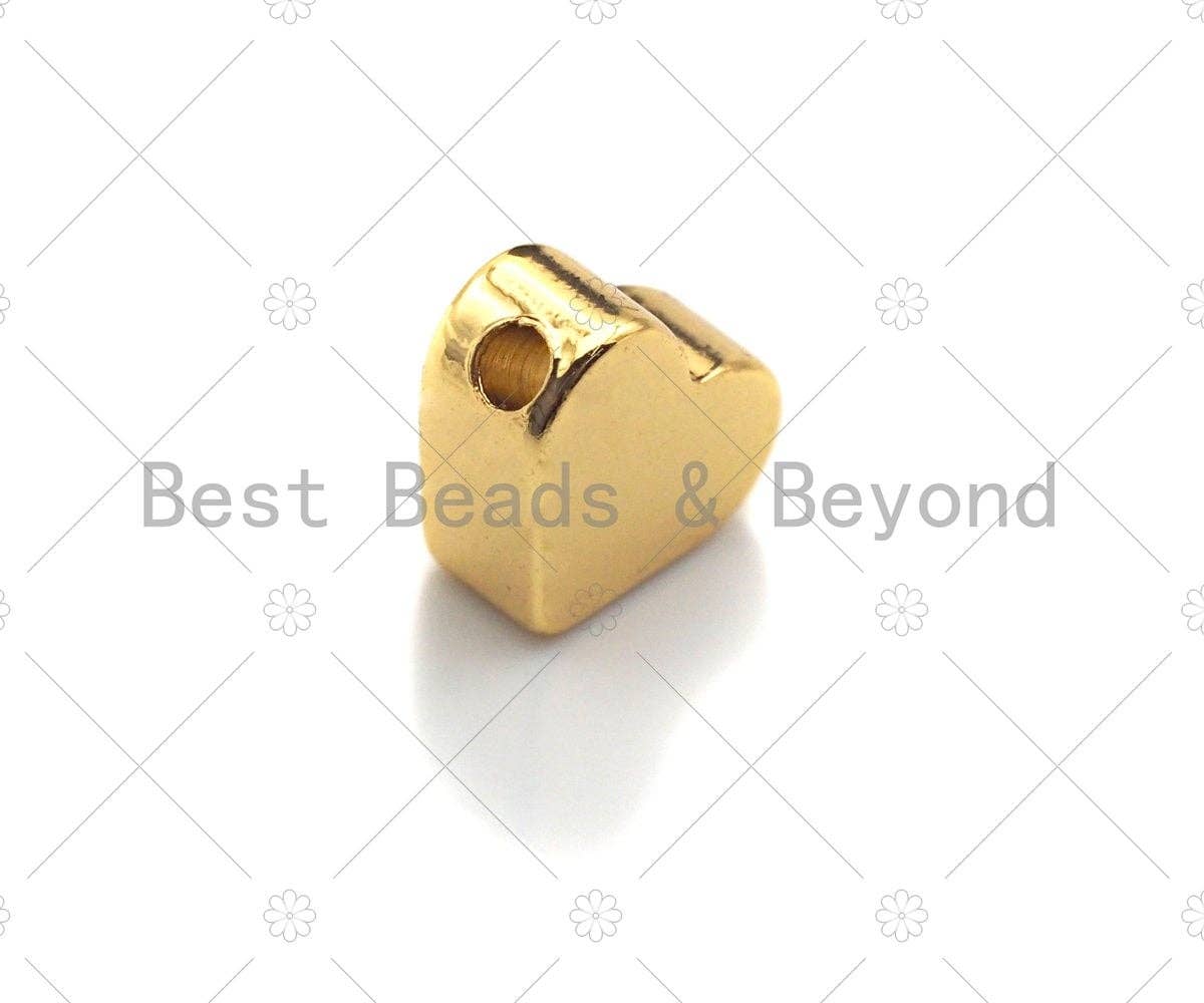 5pc/10pc Shiny Heart Spacer Beads, Gold/Silver/Rose Gold/Black Heart Beads, Dainty heart Space pave Beads, 3x7mm, sku#Y306
