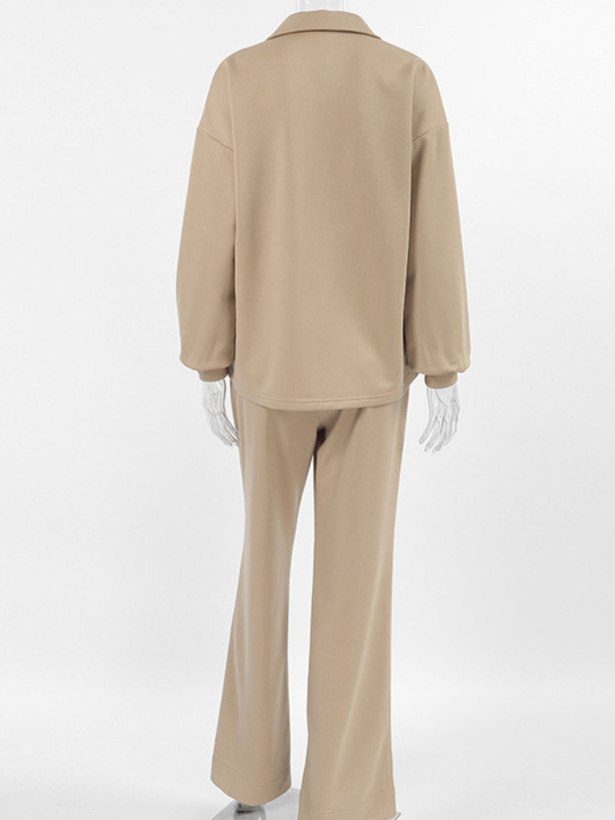 Quarter Zip Long Sleeve Top and Pants Set